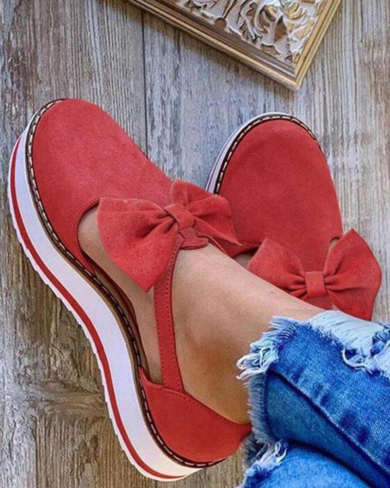 Roxys Galleries | Women's Platform Shoes with Bow - Black Mary Jane Flats with Straps & Thick Sole